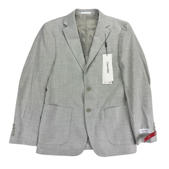 Calvin Klein Mens X Slim Fit Soft Solid Sport Coat Heather Gray 40R - Picture 1 of 5